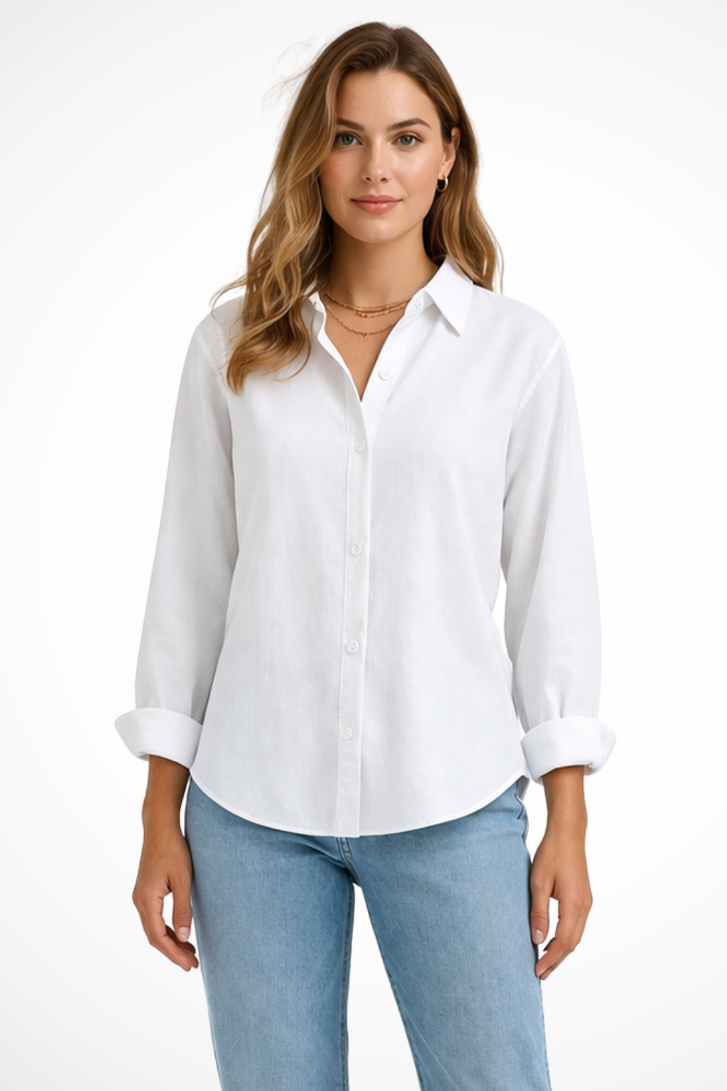 Darcy | Chemise Femme Boutonnée Coupe Décontractée Manches Longues avec Col