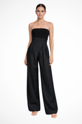 Camille | Pantalon large taille haute femme - Noir