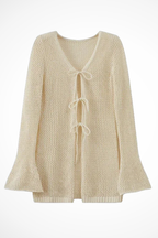 Cecily | Cardigan Gilet Femme en Crochet avec Manches Cloche