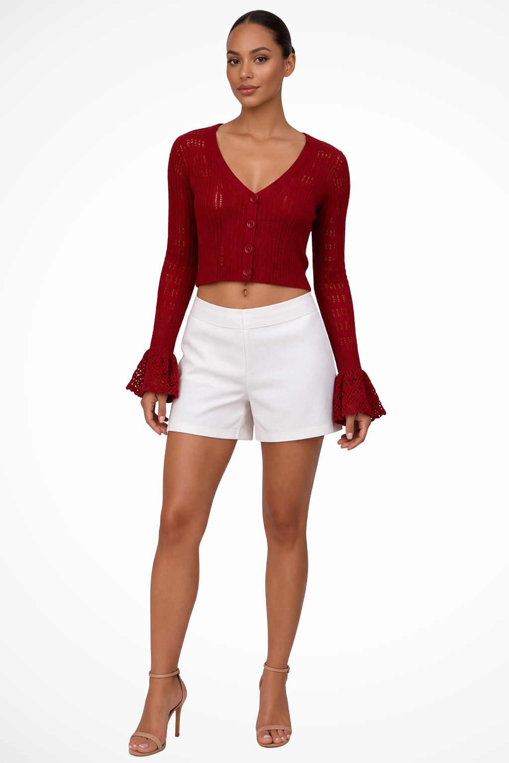 Daphne | Cardigan Femme en Crochet avec Manches Cloche