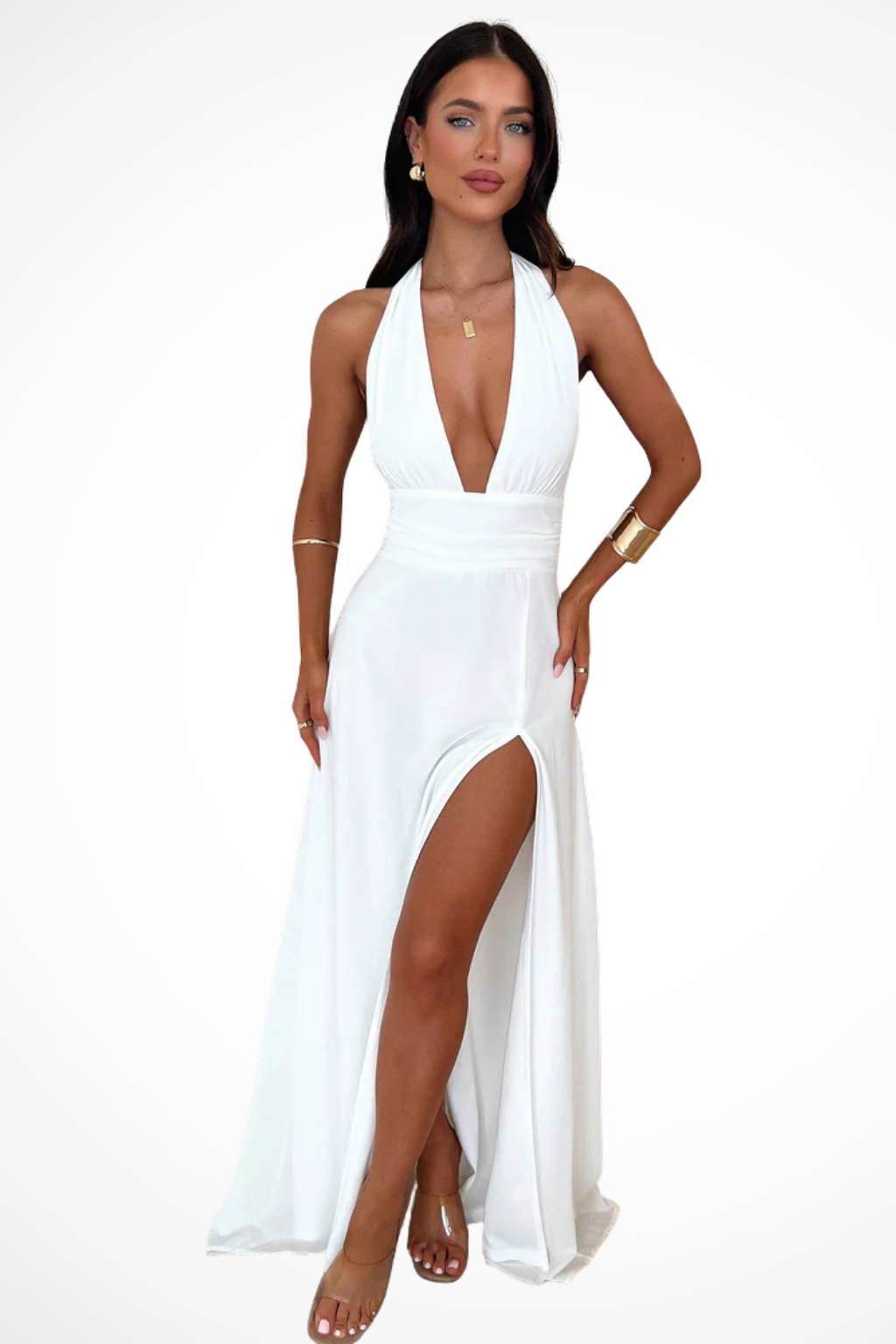 Kaelira | Robe Longue Dos Nu Fendue sur le Côté