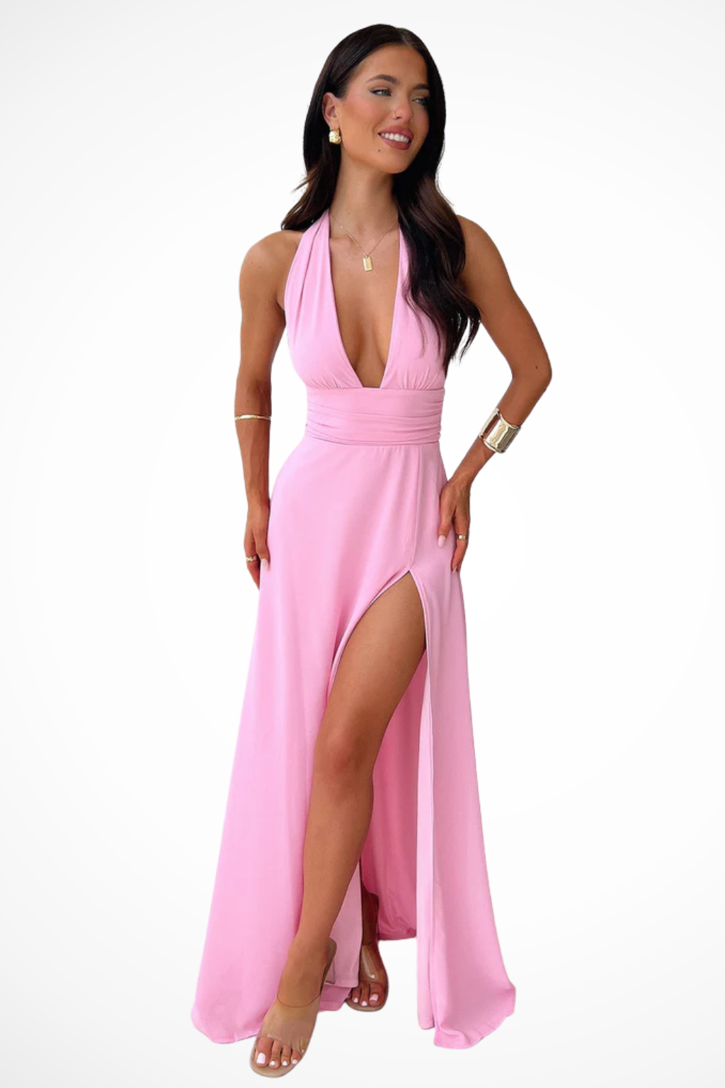 Kaelira | Robe Longue Dos Nu Fendue sur le Côté