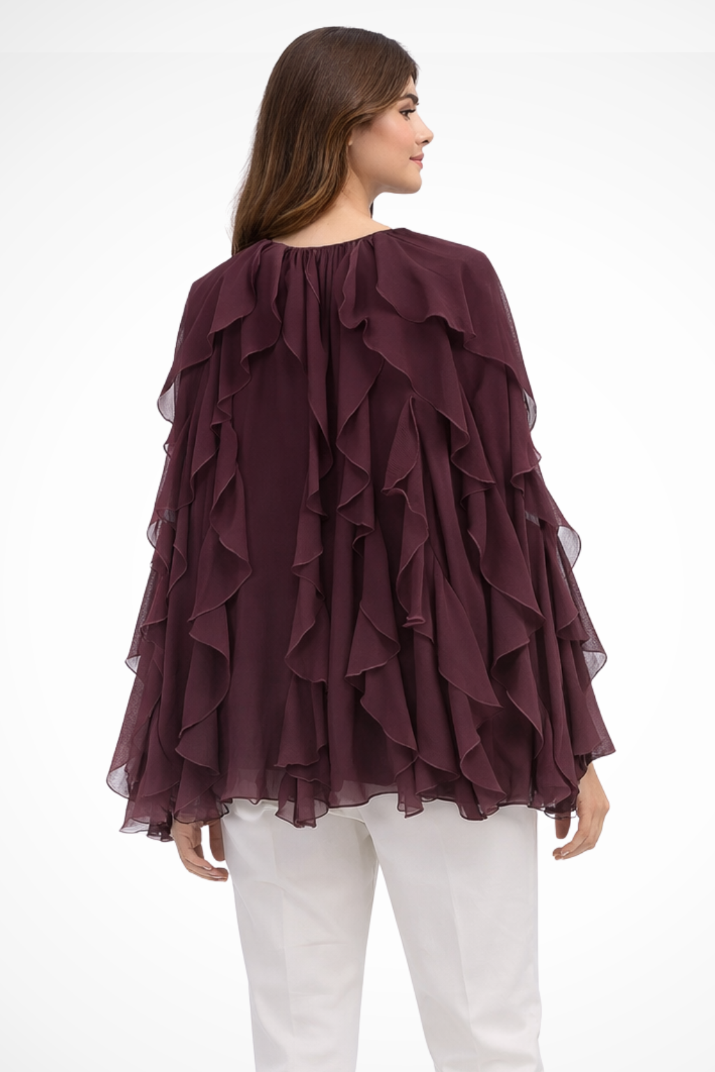 Ravielle | Blouse Femme Col V à Volants et Manches Longues