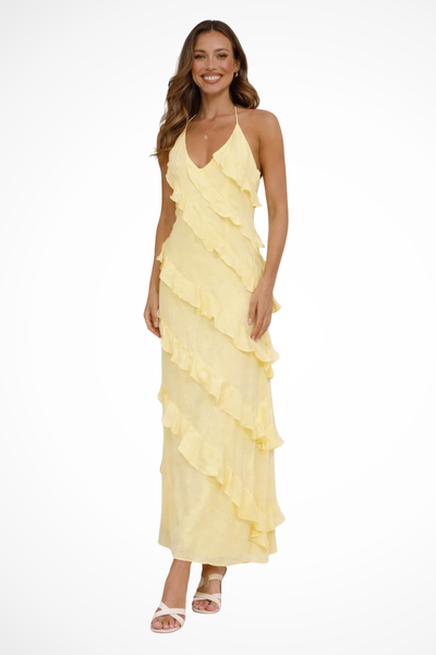 Freya, Robe longue dos nu à volants
