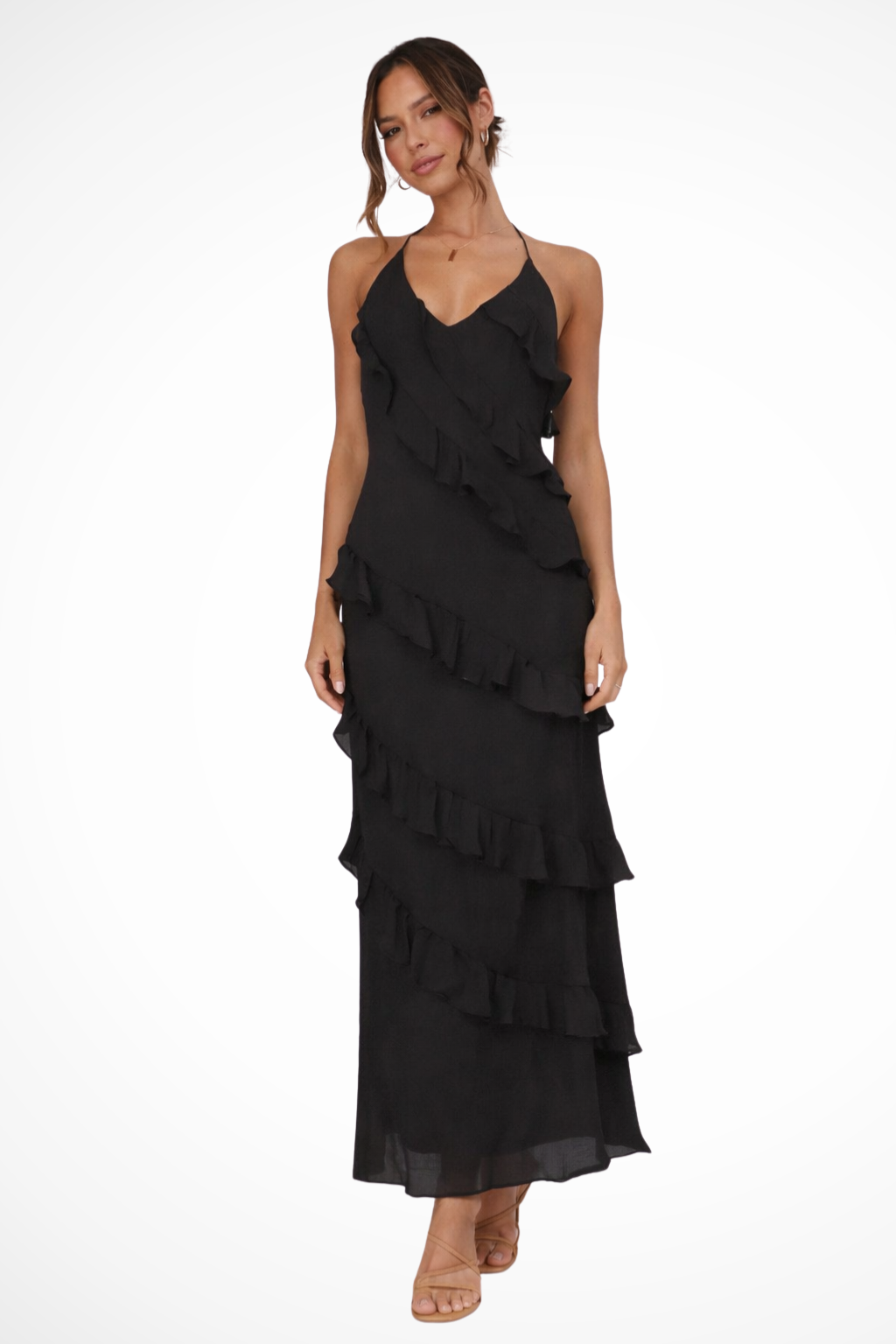 Freya | Robe Longue d'Été Dos Nu à Volants
