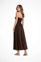 Isabella | Robe Longue d'Été Plissée Bustier