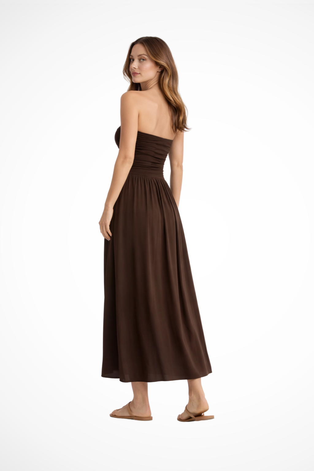 Isabella | Robe Longue d'Été Plissée Bustier