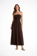 Isabella | Robe Longue d'Été Plissée Bustier
