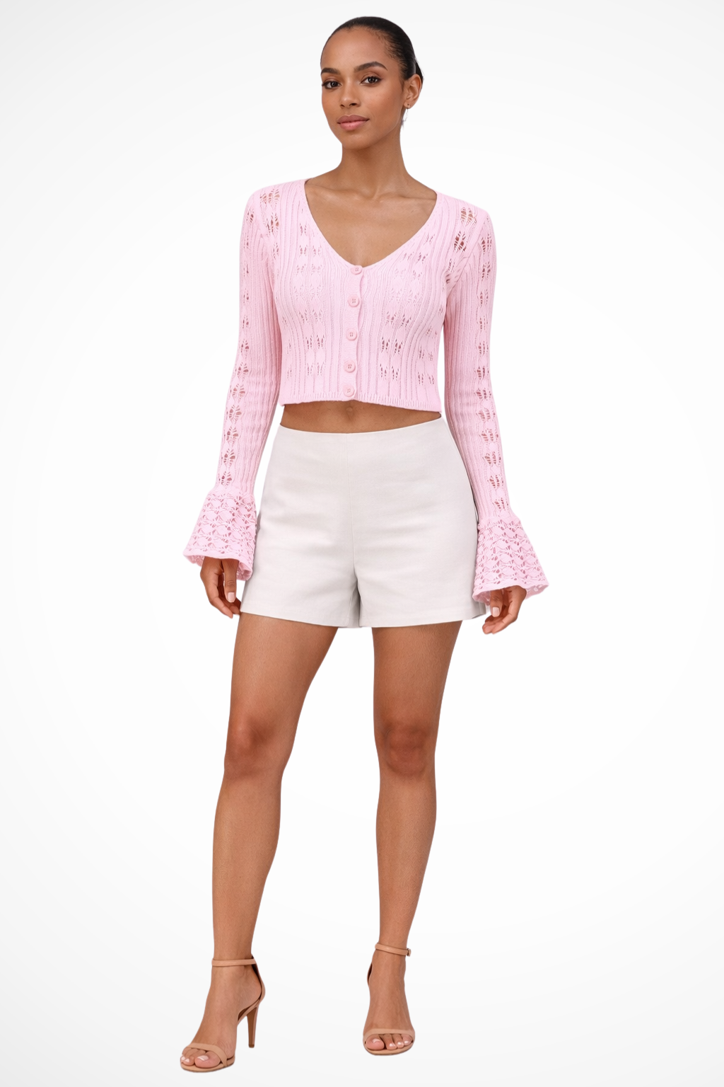 Daphne | Cardigan Femme en Crochet avec Manches Cloche