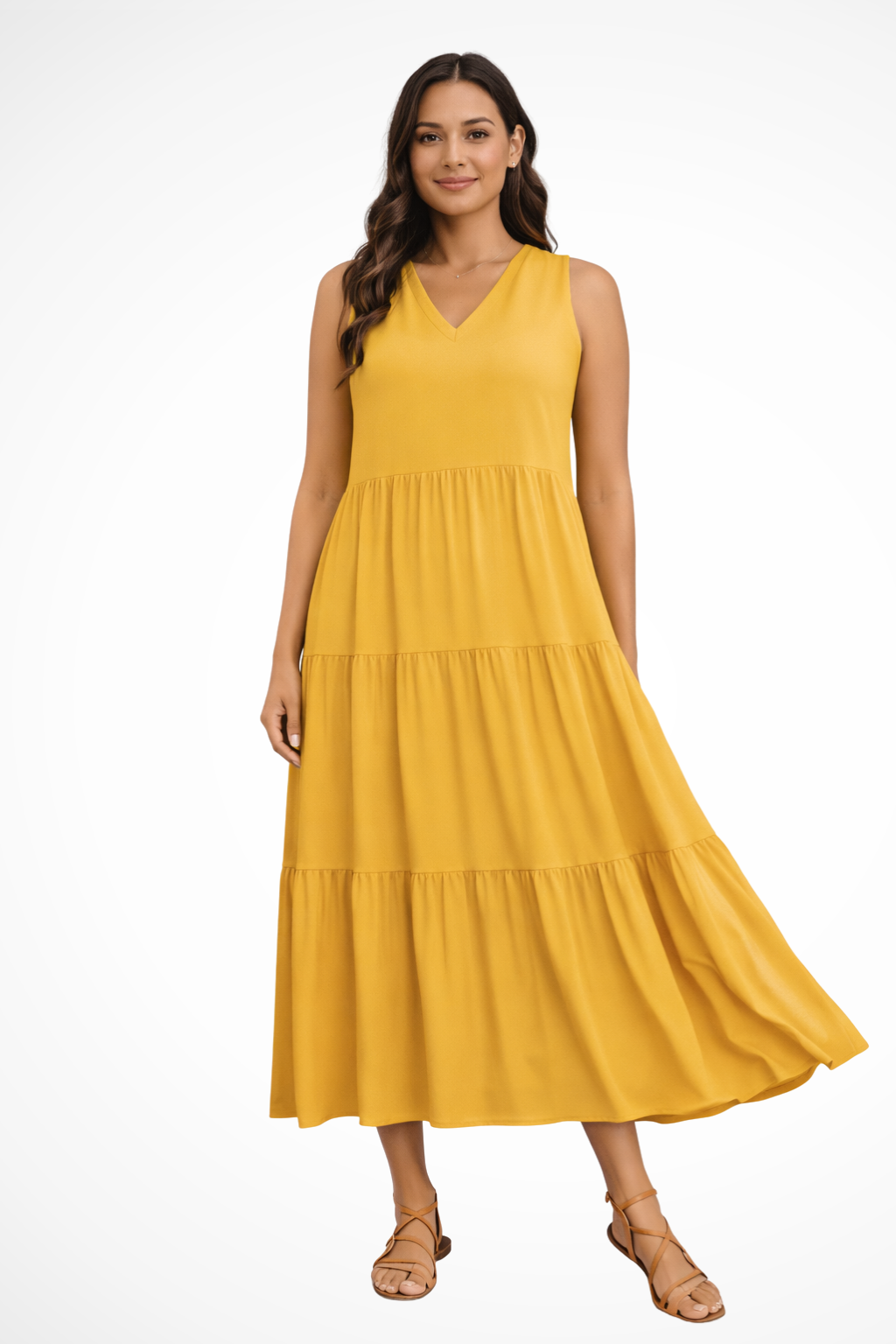 Florence | Robe Longue d'Été à Volants Sans Manches