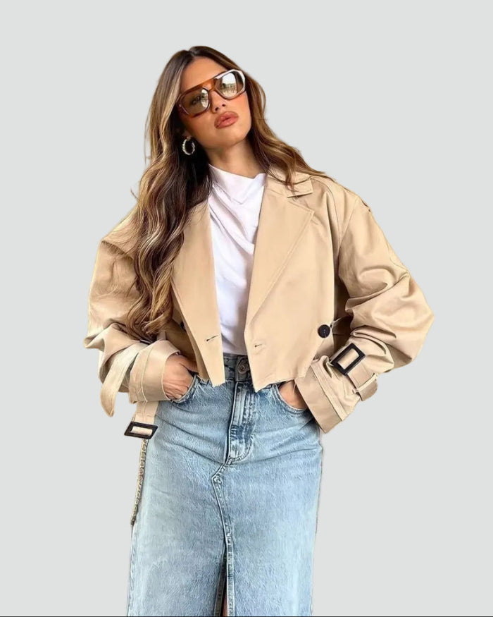 BLANCHE - trench manteau court femme tendance
