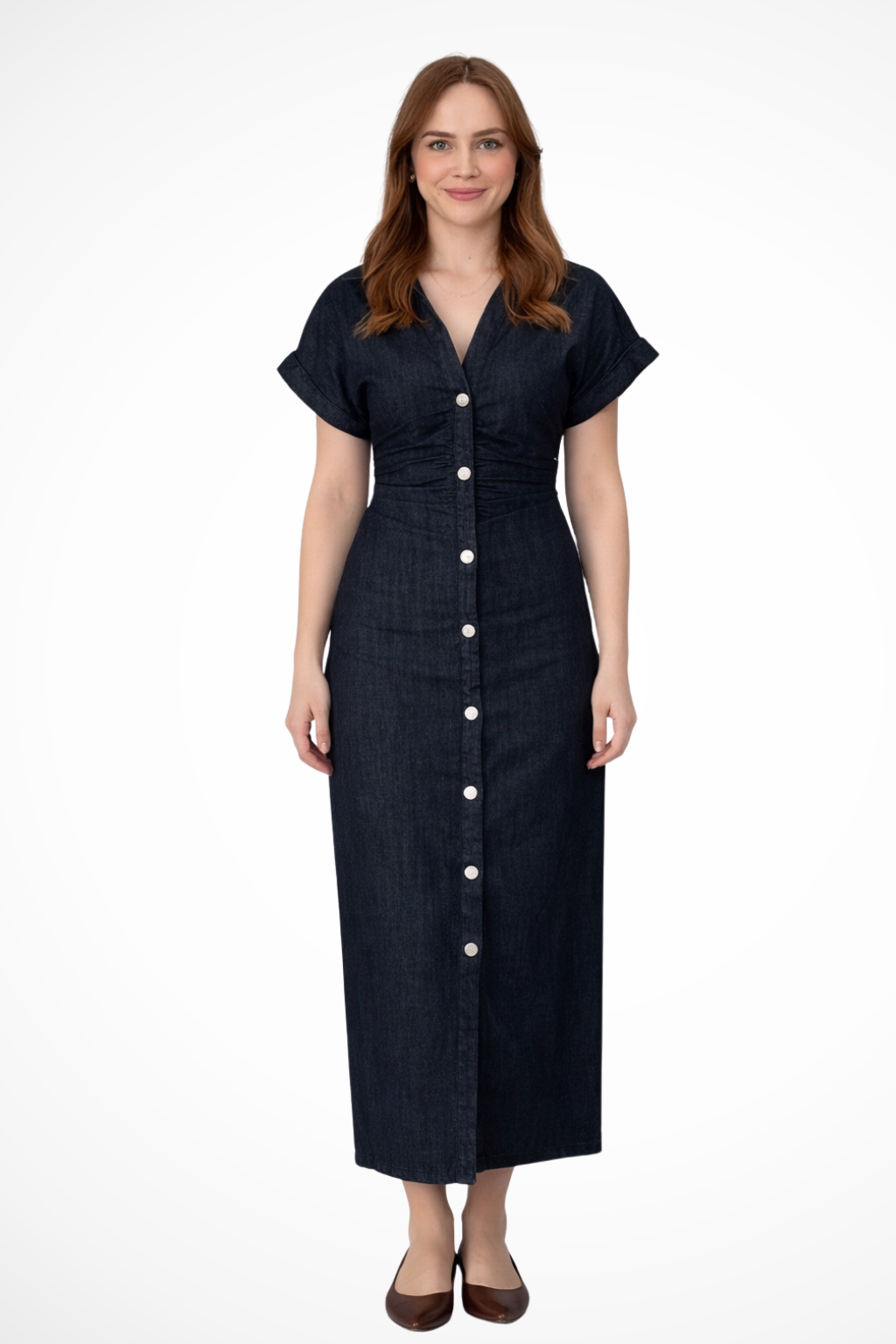 Juniper | Robe Longue en Jean Boutonnée à Col Revers