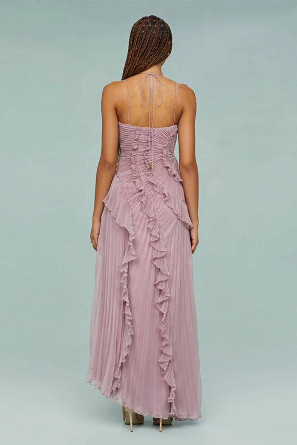Imogen | Robe Longue Dos Nu Sans Manches à Volants
