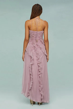 Imogen | Robe Longue Dos Nu Sans Manches à Volants