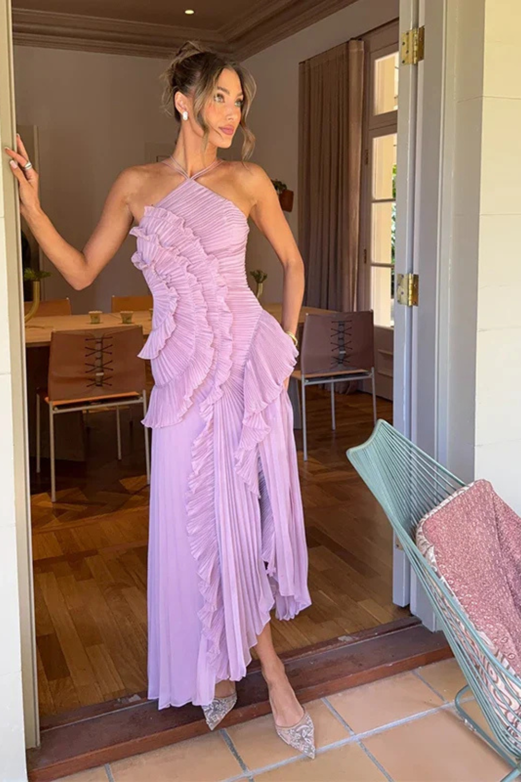 Imogen | Robe Longue Dos Nu Sans Manches à Volants