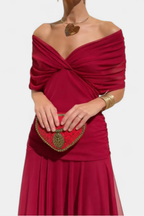 Gaby | Robe d'Été Élégante Plissée à Épaules Dénudées