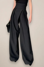 Camille | Pantalon large taille haute femme - Noir