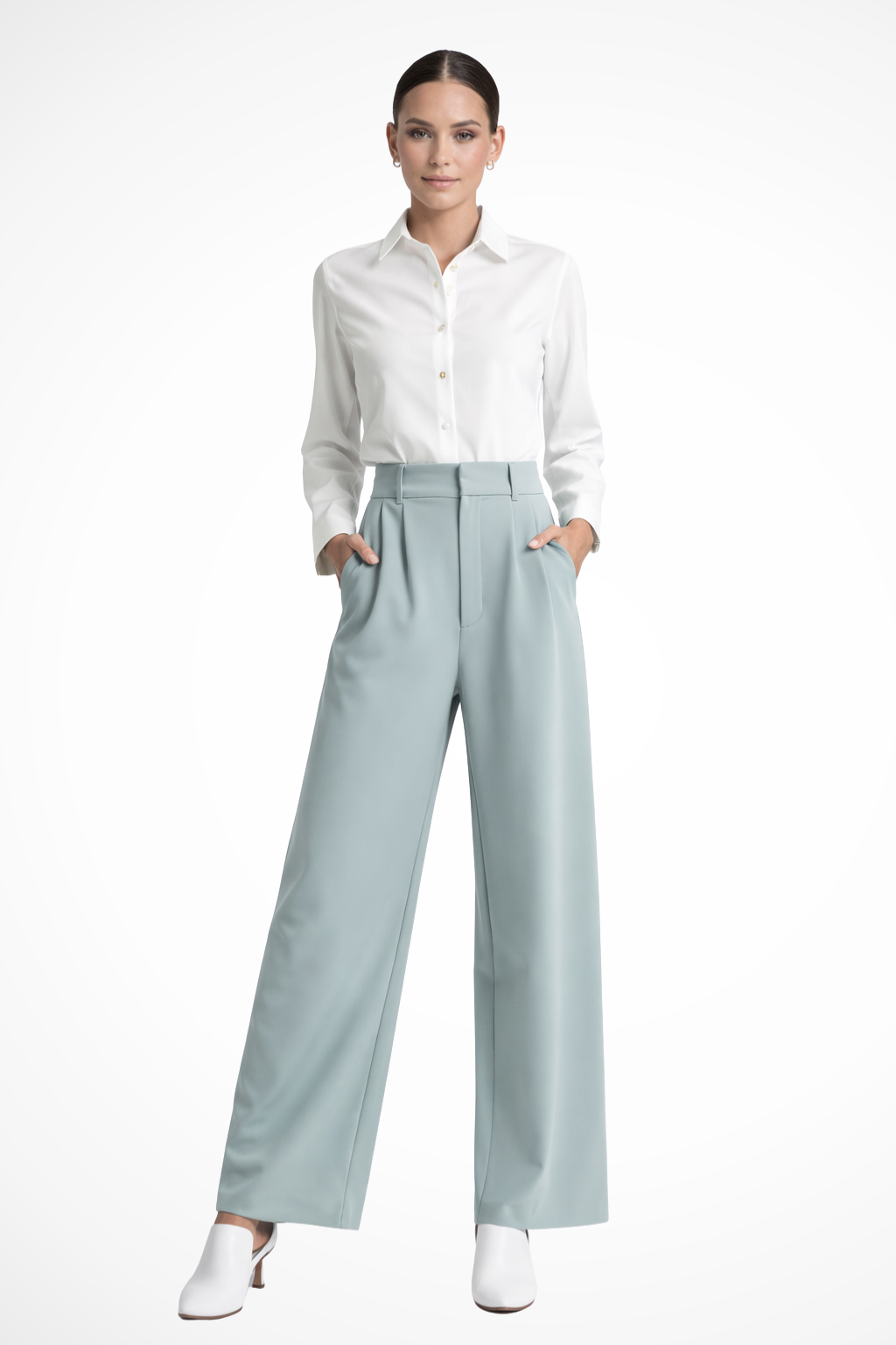 Zanira | Pantalon ample taille haute pour femme - Rose