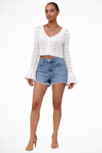 Daphne | Cardigan Femme en Crochet avec Manches Cloche