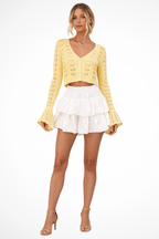 Daphne | Cardigan Femme en Crochet avec Manches Cloche