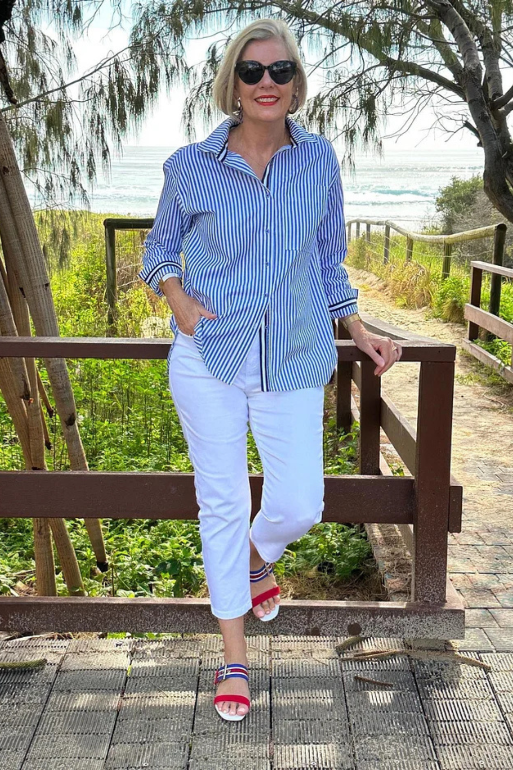 Margot | Chemise Surdimensionnée à Rayures Manches Longues Femme