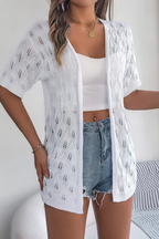Winona | Cardigan Femme en Crochet à Manches Courtes
