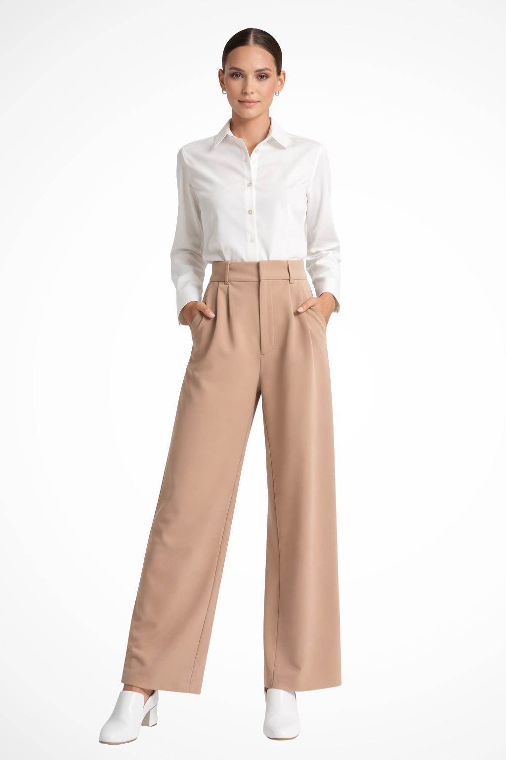Zanira | Pantalon ample taille haute pour femme - Noir