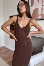 Serena | Robe Longue d'Été en Maille Sans Manches