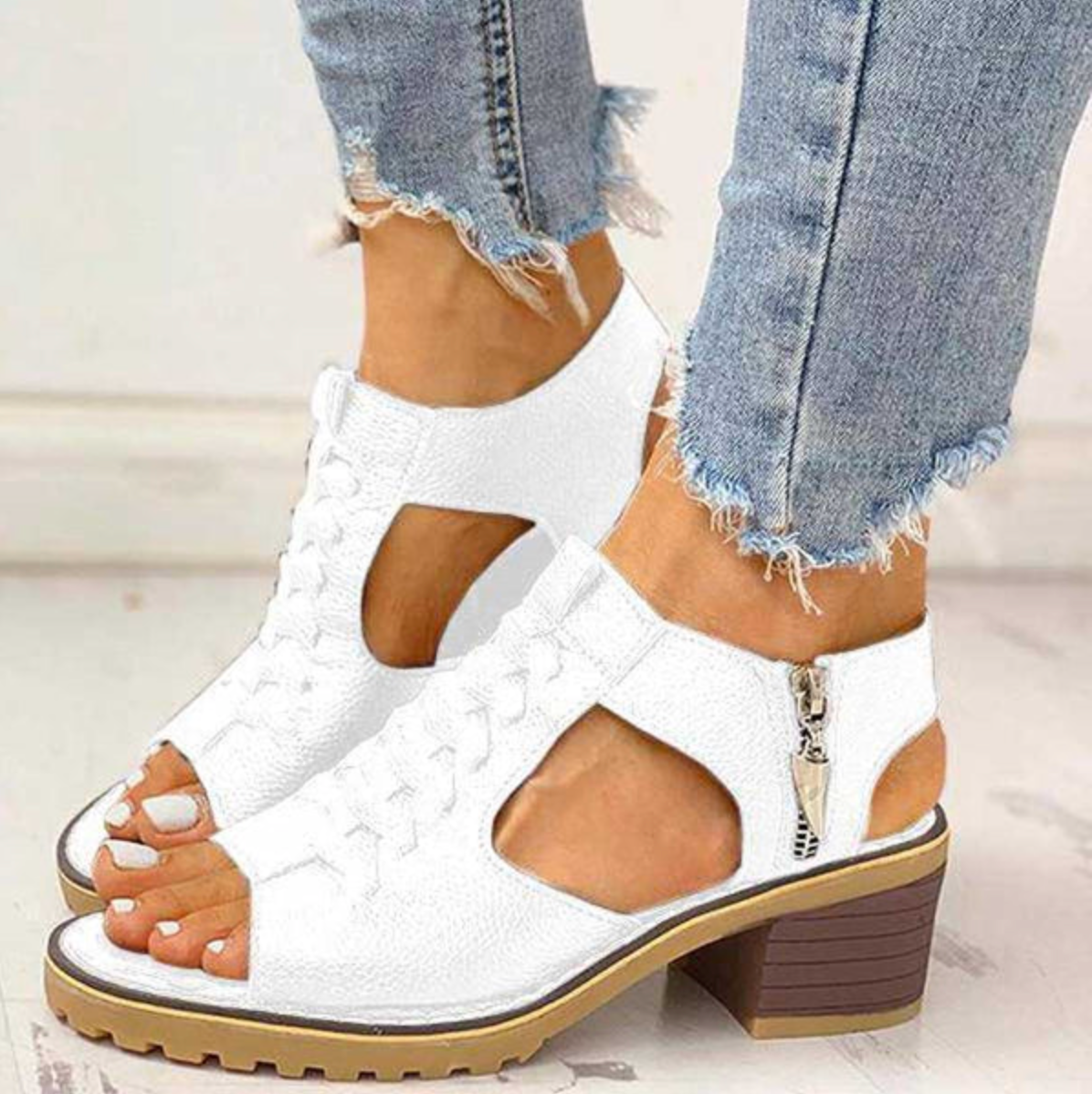 Gwenora | Sandales Femme Talon Carré Confortables