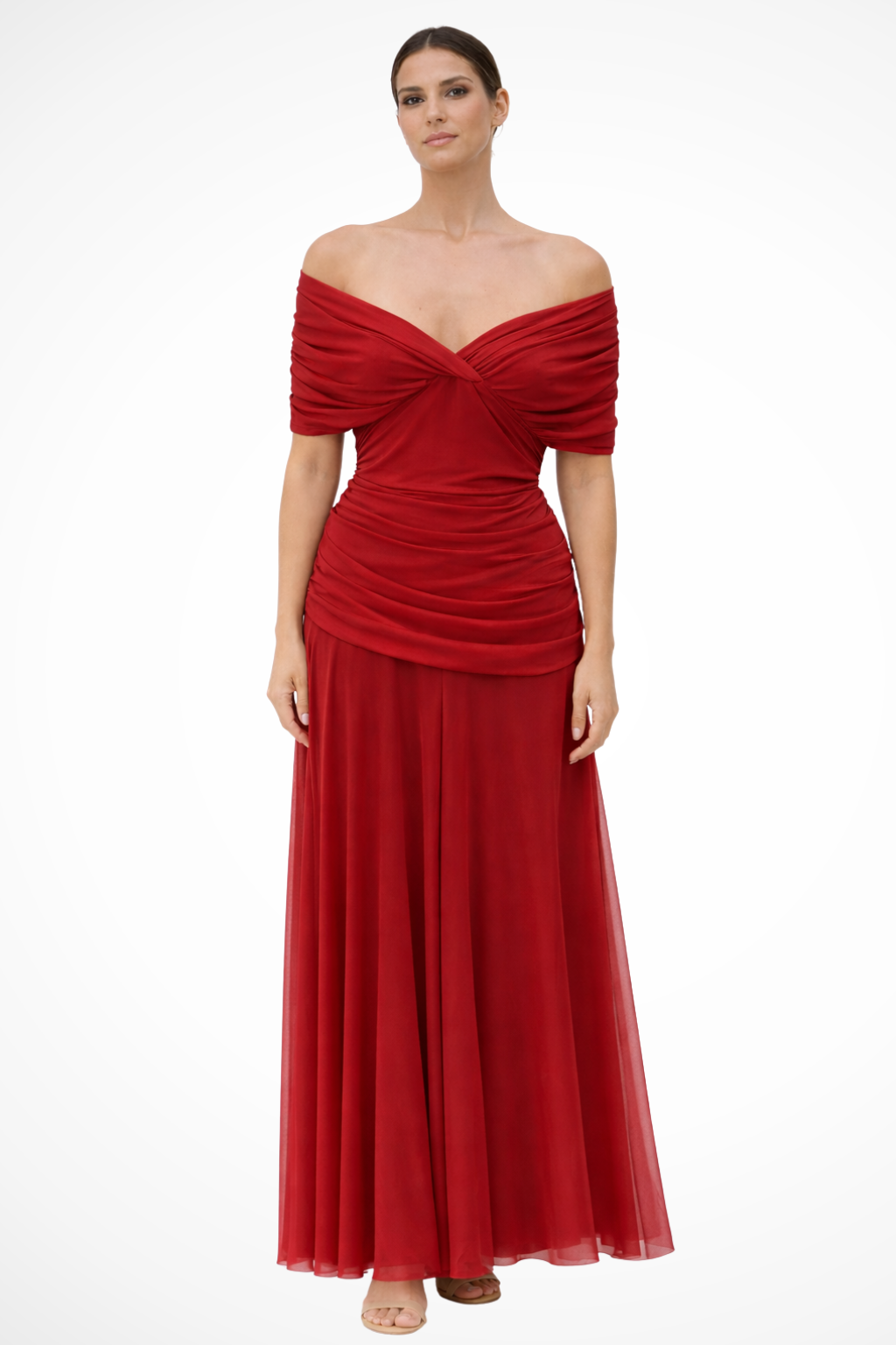 Gaby | Robe d'Été Élégante Plissée à Épaules Dénudées