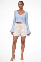 Daphne | Cardigan Femme en Crochet avec Manches Cloche