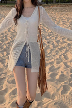 Cecily | Cardigan Gilet Femme en Crochet avec Manches Cloche