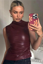 Marlowe | Top Femme Chic Sans Manches à Col Montant