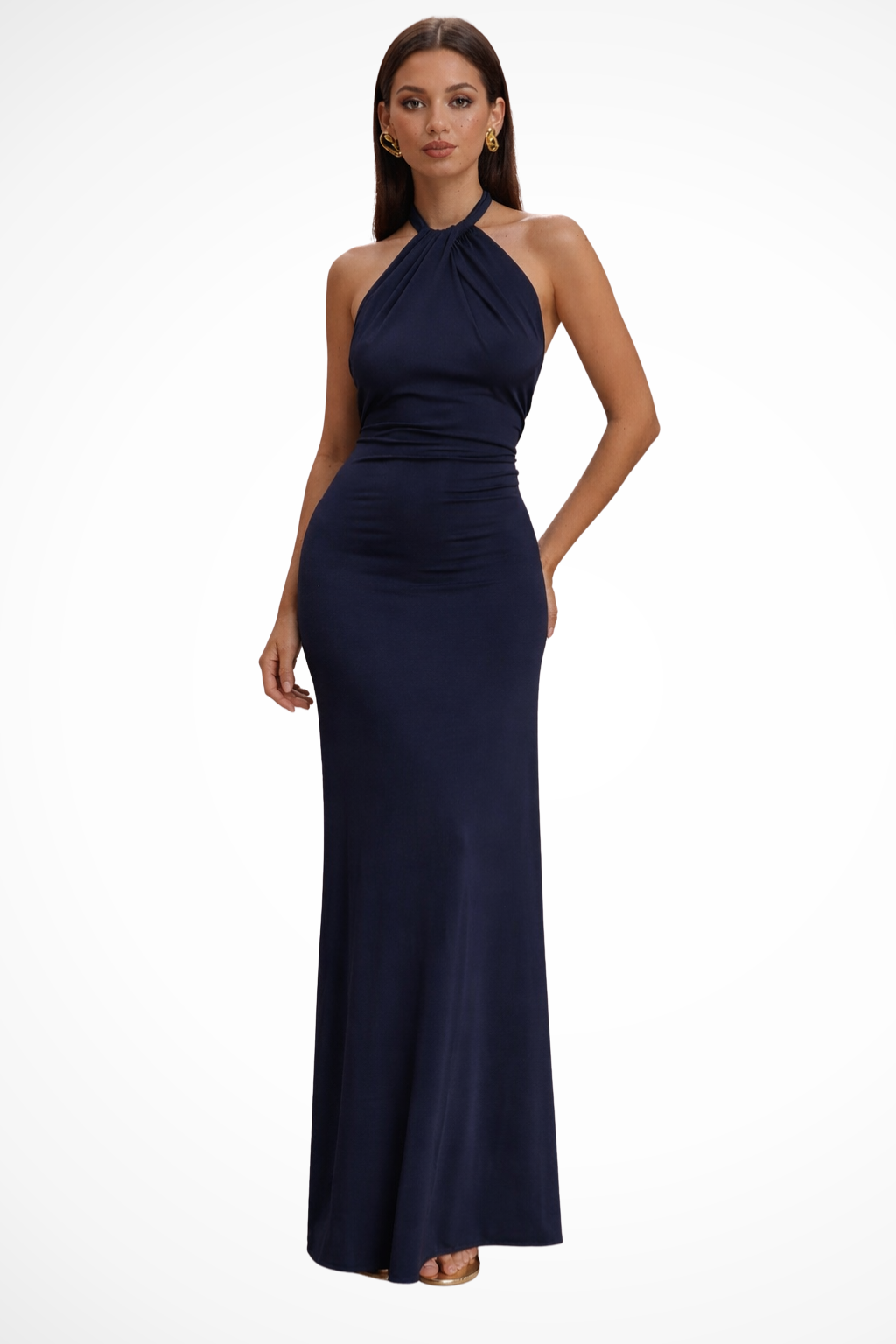 Celeste | Robe Longue Moulante Dos Nu à Nœud Torsadé