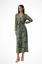 Aria | Robe Longue Ceinturée à Manches Longues