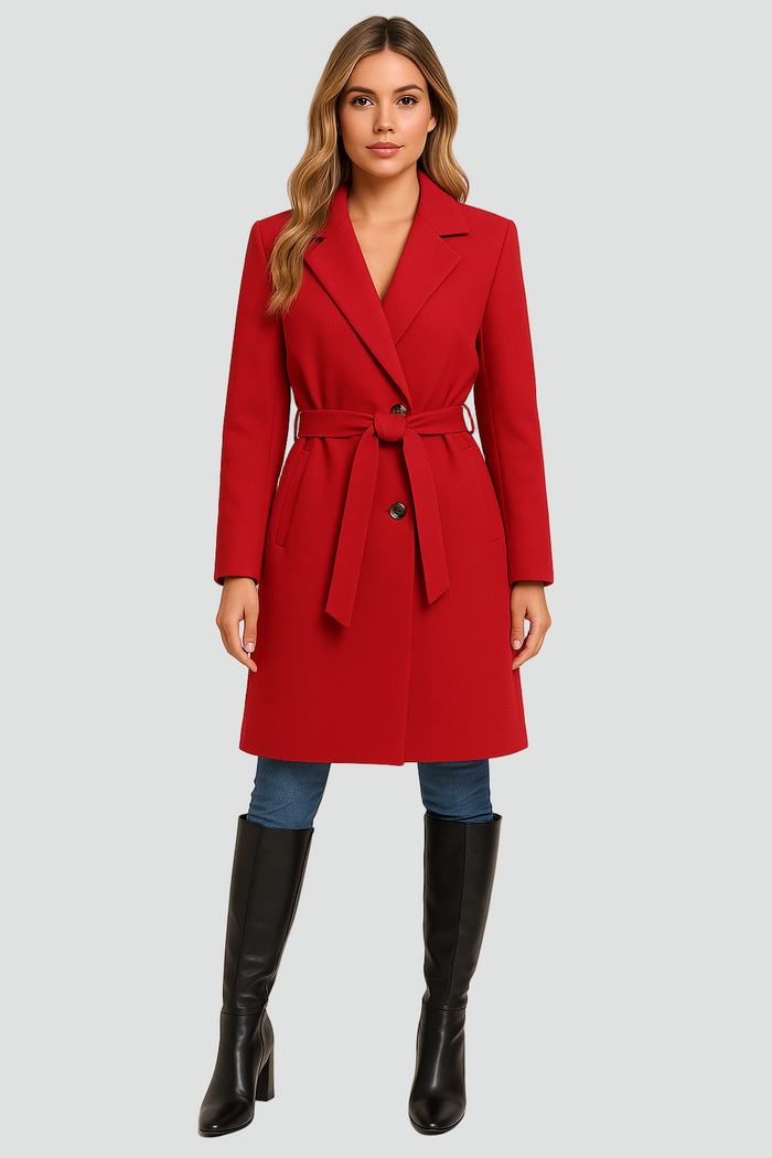 EUGÉNIE - manteau ligne A à double boutonnage pour femme