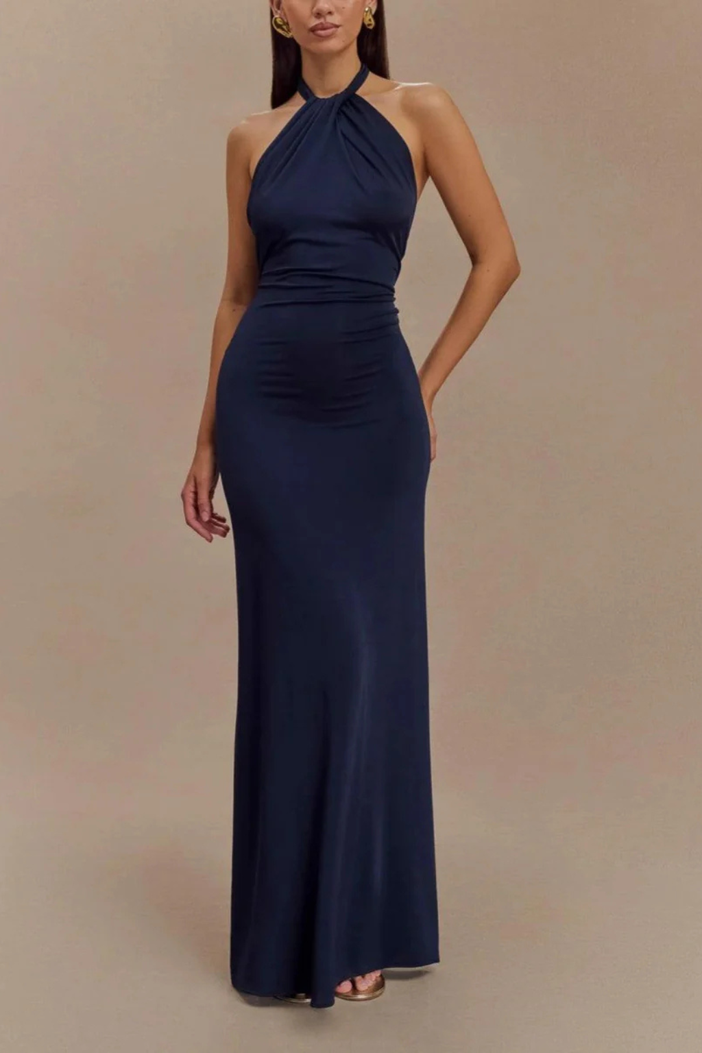 Celeste | Robe Longue Moulante Dos Nu à Nœud Torsadé