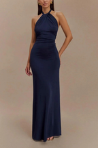 Celeste | Robe Longue Moulante Dos Nu à Nœud Torsadé
