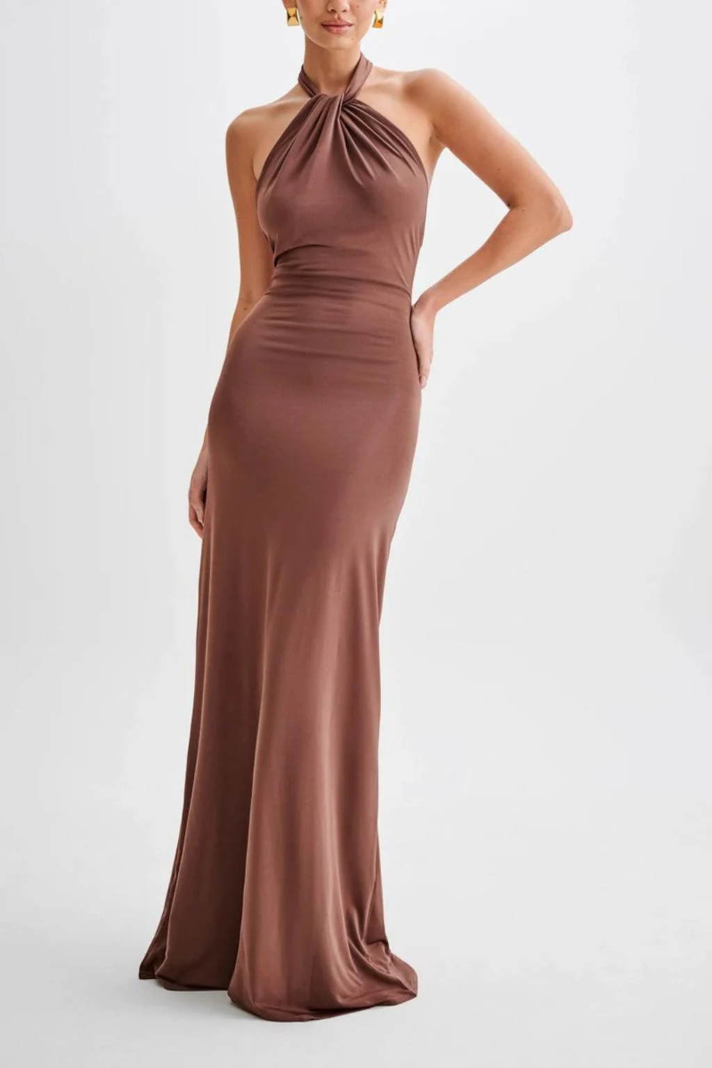Celeste | Robe Longue Moulante Dos Nu à Nœud Torsadé