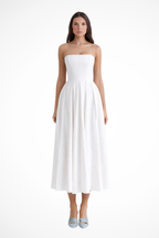 Everly | Robe Mi-Longue Bustier Corset à Jupe Évasée
