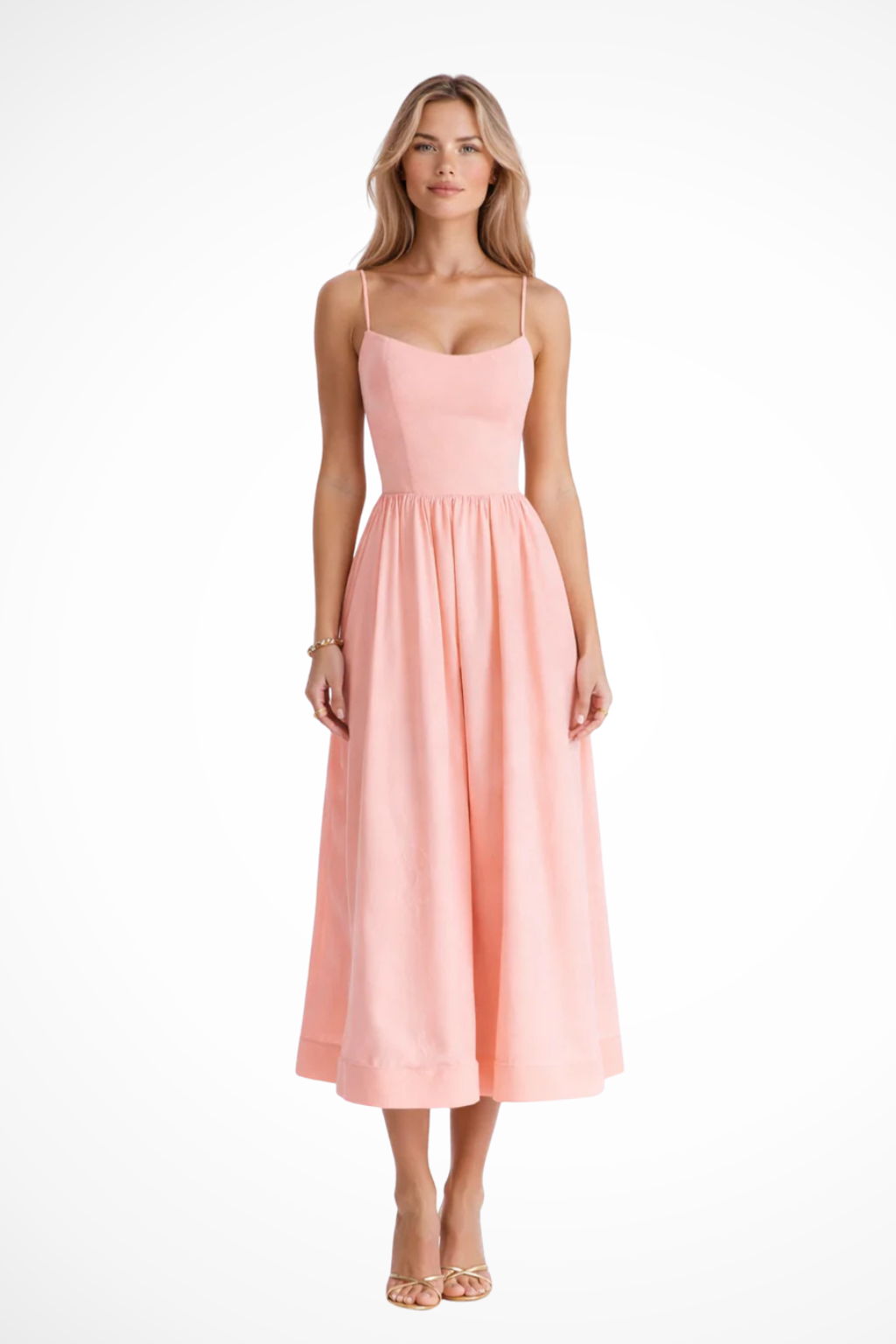 Aurevia | Robe Mi-Longue Évasée Style Lavallière