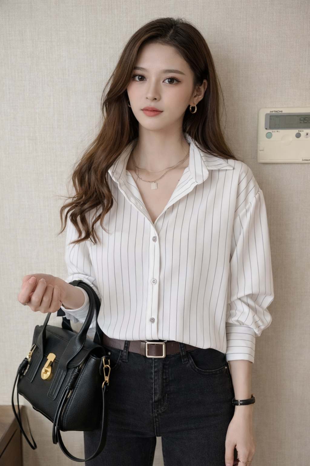 Nella | Chemise Femme Col Rabattu Manches Longues à Rayures