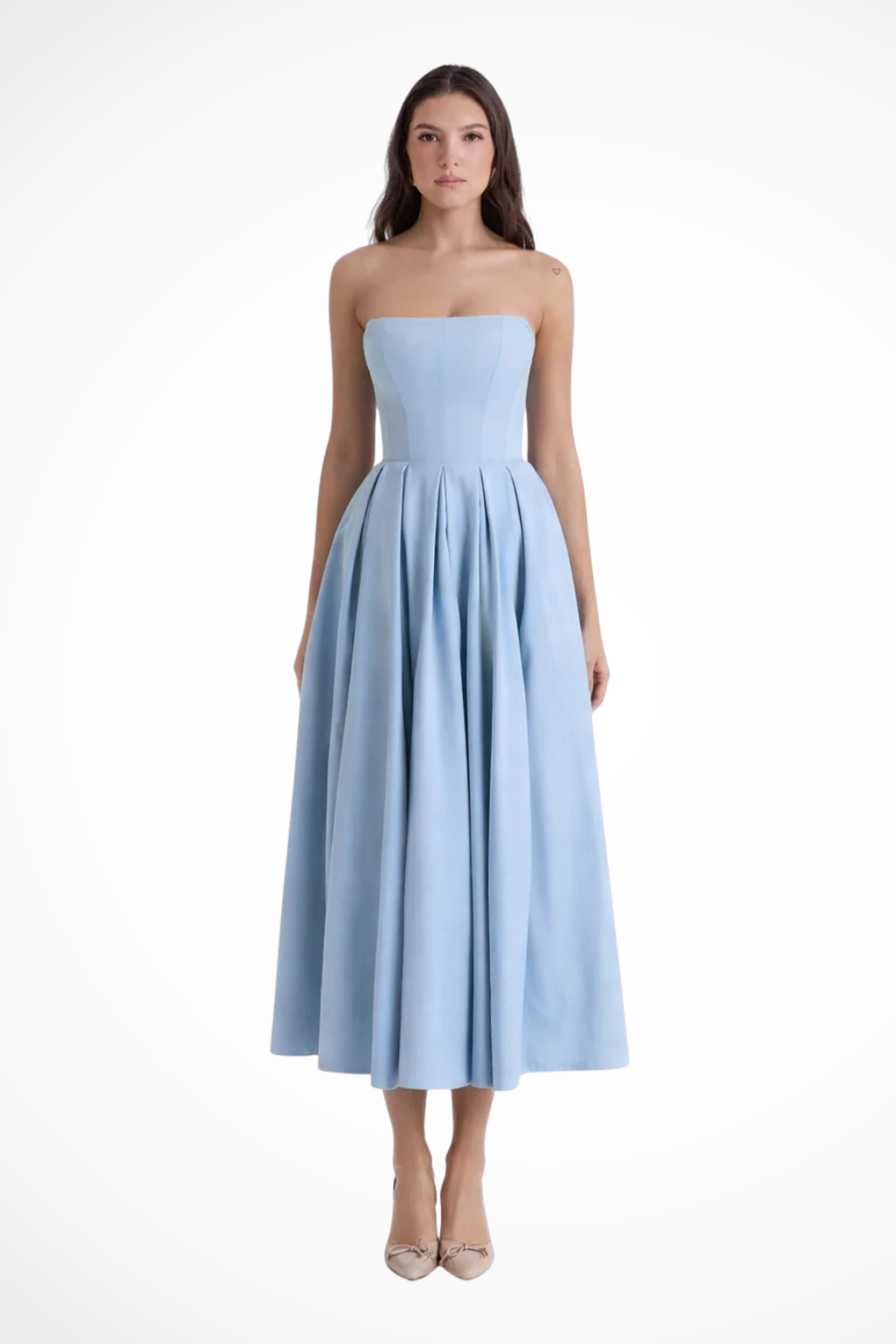Everly | Robe Mi-Longue Bustier Corset à Jupe Évasée