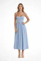 Aurevia | Robe Mi-Longue Évasée Style Lavallière
