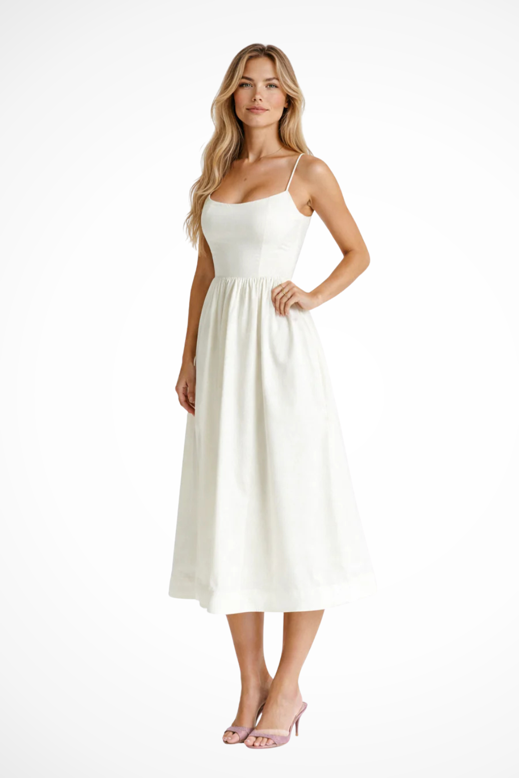 Aurevia | Robe Mi-Longue Évasée Style Lavallière