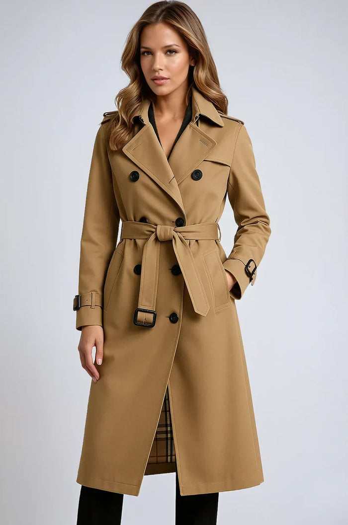 MAY - trench manteau long femme double boutonnage