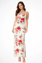 Elara | Robe Longue d'Été à Fleurs et Fines Bretelles