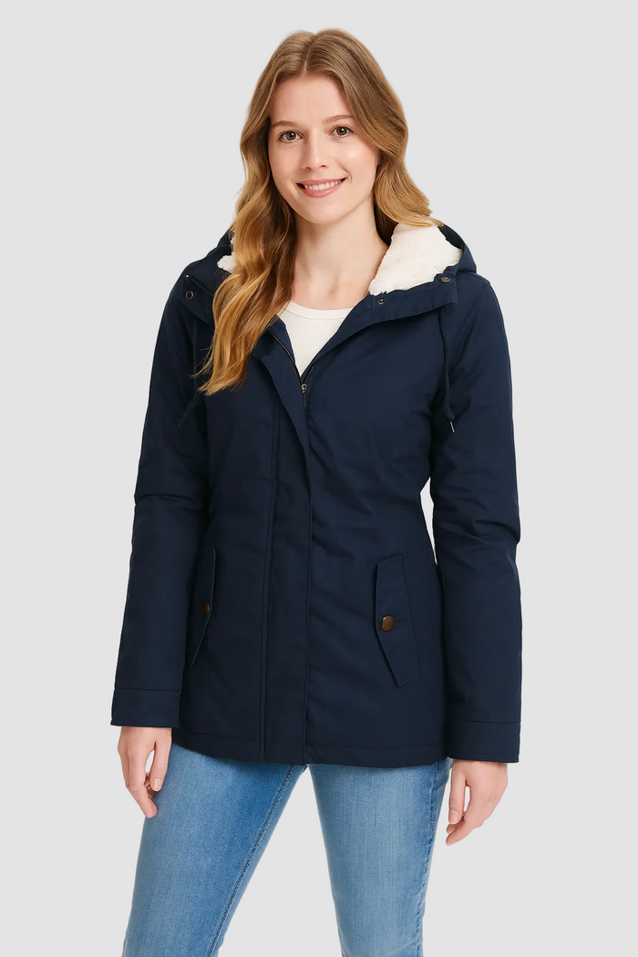 Germaine, Manteau d'hiver à capuche doublé polaire