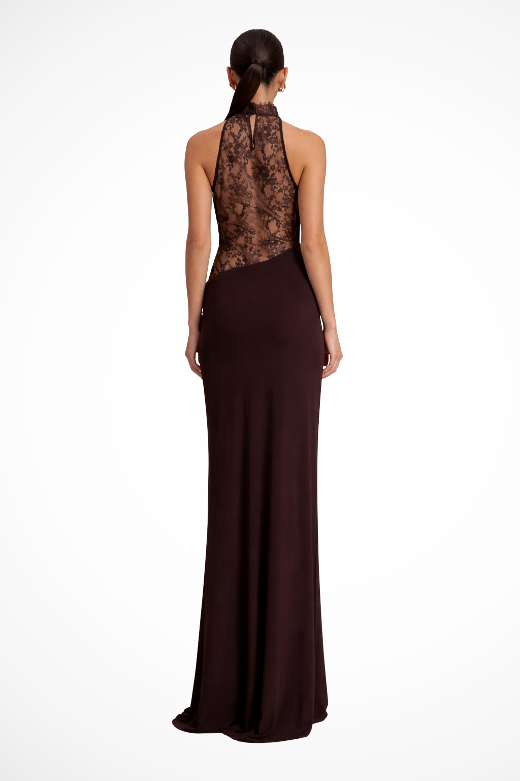 Vesper | Robe Longue Sans Manches Dos Nu à Empiècement Dentelle