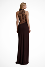 Vesper | Robe Longue Sans Manches Dos Nu à Empiècement Dentelle